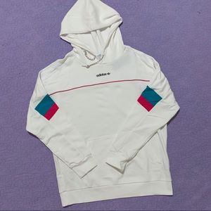 Adidas White 80s Style Hoodie